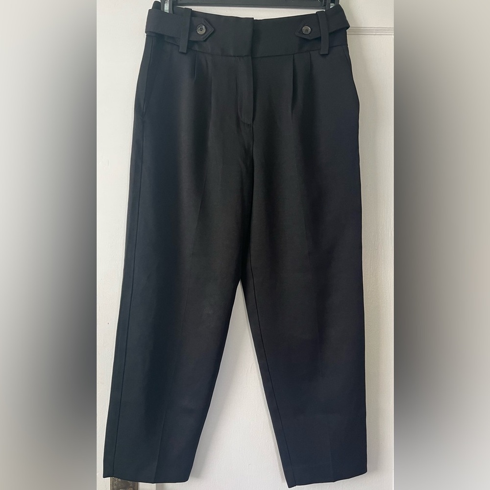 Reiss Black high rise cropped  Tailored Pants slacks